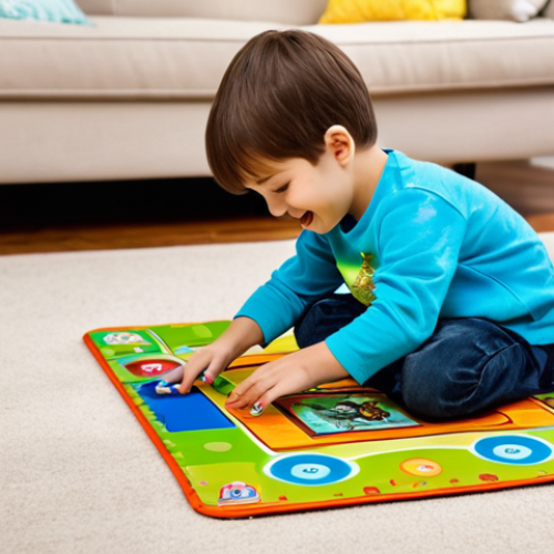 Home 7 A joyful young child, approximately 7 years old, fully clothed in a modest, brightly colored casual outfit, gently engaging with a transforming robot toy on a clean, light-colored playmat. The toy is depicted mid-transformation from a compact vehicle into a dynamic robot, with a vibrant game card visible nearby. The child's hands are well-formed with proper finger count, naturally positioned near the toy, showcasing tactile interaction. The background is a blurred, warm-toned home playroom filled with age-appropriate, soft-focus toys, creating a cozy and family-friendly atmosphere. Perfect anatomy, correct proportions, natural pose, professional photography, high quality, studio lighting, appropriate content, safe for work, fully clothed, professional, family-friendly.