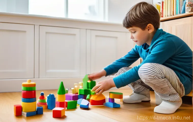 터닝메카드 완구 관리 및 보관법 - **Prompt:** A brightly lit and organized children's play corner, showcasing clever and accessible st...