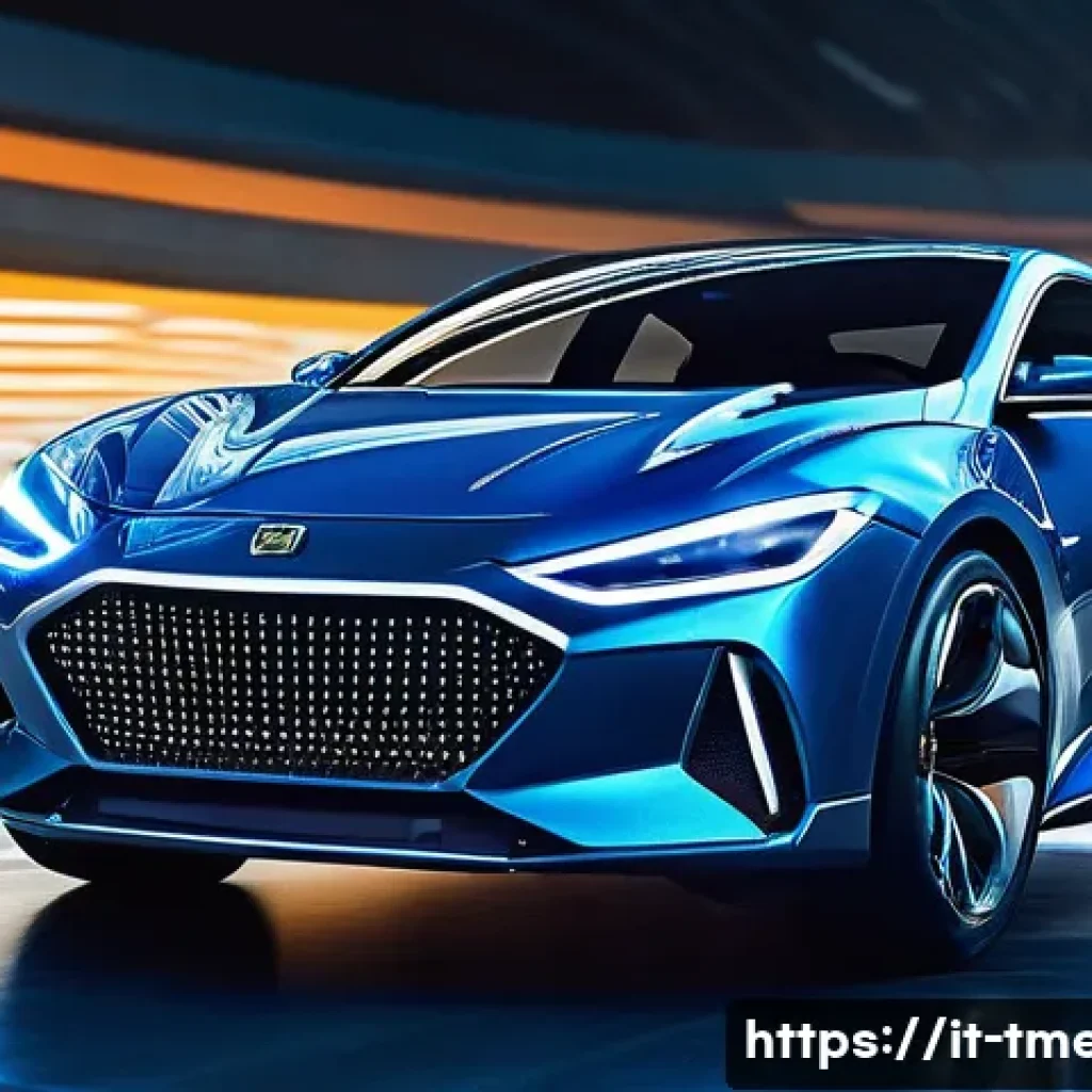 터닝메카드 애니메이션 시리즈 정보 - **Prompt 1: Dynamic Transformation Battle**
"A compact, futuristic blue and white sports car, "E...