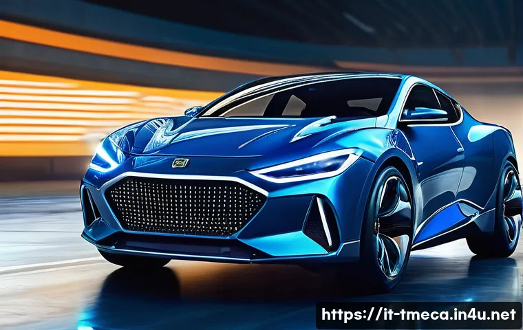 터닝메카드 애니메이션 시리즈 정보 - **Prompt 1: Dynamic Transformation Battle**
"A compact, futuristic blue and white sports car, "E...