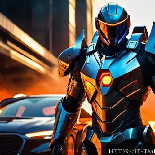 Home 30 터닝메카드 에피소드 별 숨겨진 의미 - A vibrant battle scene featuring a heroic young protagonist clad in futuristic armor with intricate ...